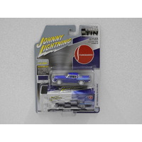 1:64 1957 Studebaker Golden Hawk (Azure Blue) - Johnny Lightning "Storage Tin"
