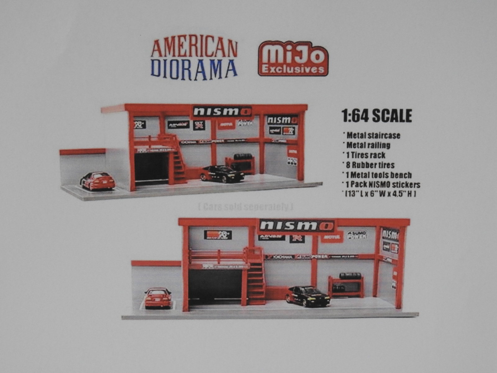 1/64 American Diorama Garage Diorama Advan Diorama with Decals