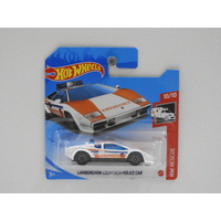 1:64 Lamborghini Countach Police Car - Hot Wheels 2021 Treasure Hunt Short Card