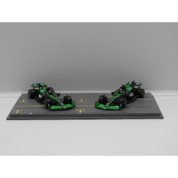 1:64 KICK Sauber F1 Team C44 - 2024 Abu Dhabi GP (Zhou Guanyu) #24 & (Valtteri Bottas) #77