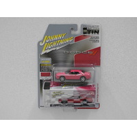 1:64 2010 Dodge Challenger R/T (Furious Fuchsia) - Johnny Lightning "Storage Tin"
