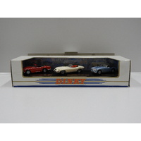 1:43 1965 Triumph TR4A, 1967 Jaguar E-Type & 1956 Austin Healy 100 - 3 Car Box Set
