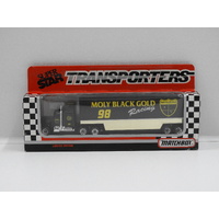 1:100 Kenworth Aerodyne Matchbox 1992 Super Star Transporters - Moly Black Gold Racing (Jimmy Spencer) #98