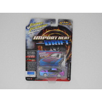 1:64 1990 Nissan 240SX Custom (Bright Cyan/Magenta Flames) - Johnny Lightning Street Freaks "Import Heat Drift"