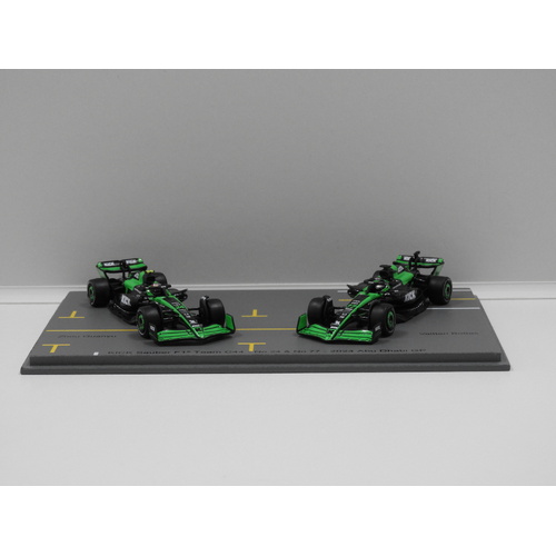 1:64 KICK Sauber F1 Team C44 - 2024 Abu Dhabi GP (Zhou Guanyu) #24 & (Valtteri Bottas) #77
