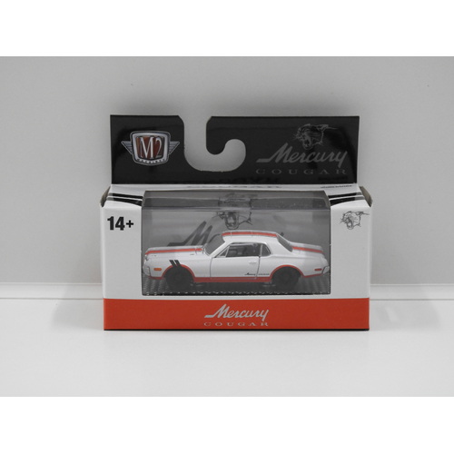 1:64 1968 Mercury Cougar 390 (White/Red Stripe)