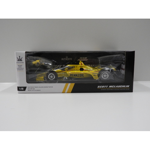 1:18 Team Penske Dallara Chevrolet Indycar with Driver Figurine - 2022 Indy 500 (S.McLaughlin) #3
