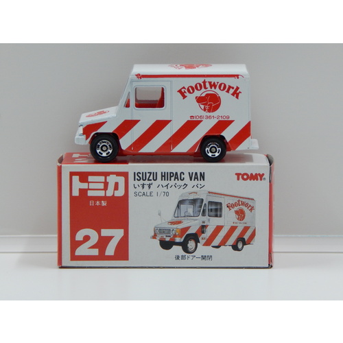 1:70 Isuzu Hipac Van with Decal Sheet (Footwork) Red and White Artwork on Box - Made in Japan