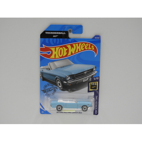 1:64 1965 Ford Mustang Convertible - Hot Wheels Long Card James Bond "Thunderball"