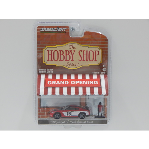 1:64 2015 Nissan GT-R with Race Car Driver - "The Hobby Shop"