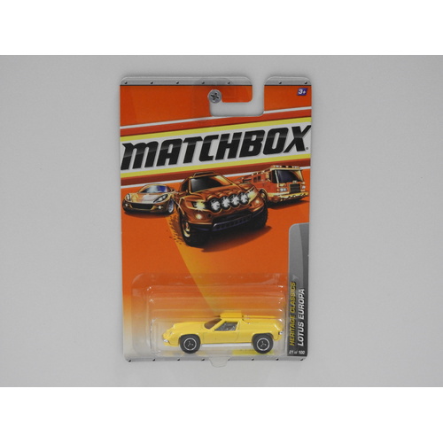 1:64 Lotus Europa (Yellow) - Matchbox Long Card
