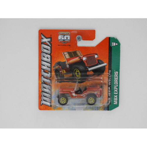 1:64 1943 Jeep Willys (Red) - Matchbox Short Card