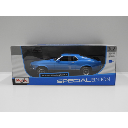 1:18 1970 Ford Mustang Mach 1 (Blue)