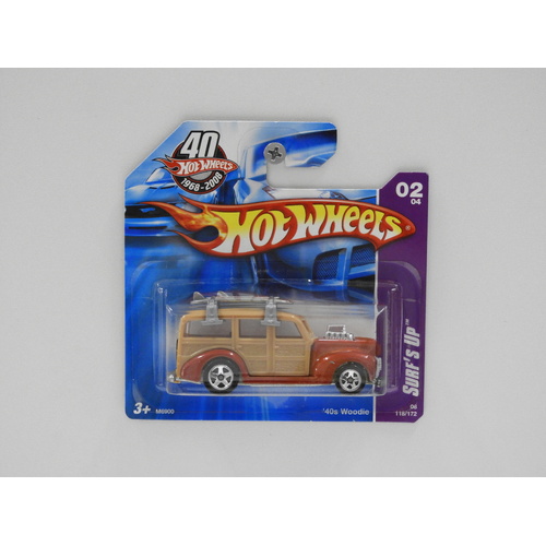 1:64 1940's Woodie - 2008 Hot Wheels Short Card