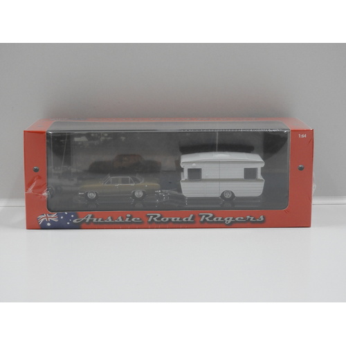 1:64 1968 Holden HR Premier (Metallic Brown/Black) & Viscount Van (White)