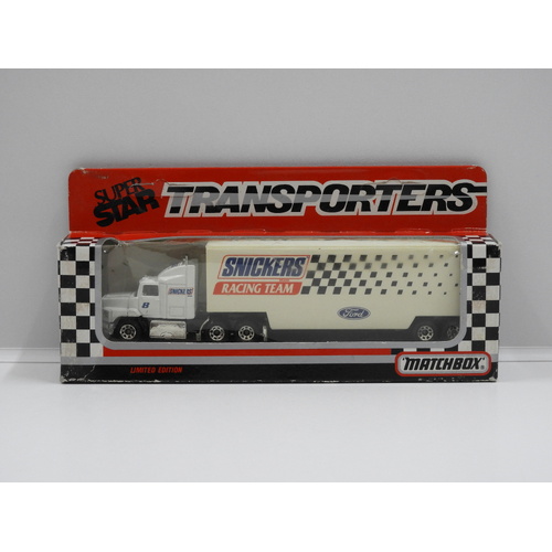 1:97 Ford Aeromax 1992 Matchbox Super Star Transporters - Snickers Racing Team (Dick Trickle) #8