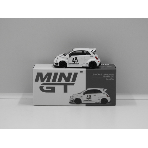 1:64 Abarth 595 LB-Works x Abas Works (Gara White) (Opened, Unsealed)