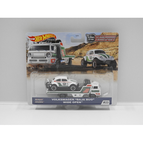 1:64 Volkswagen "Baja Bug" & Wide Open - Hot Wheels Car Culture "Team Transport"