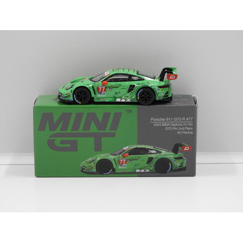 1:64 Porsche 911 GT3 R - 2024 IMSA Daytona 24Hrs GTD Pro 2nd Place AO Racing #77 (Opened, Unsealed)