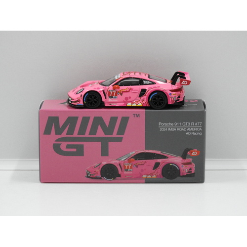 1:64 Porsche 911 GT3 R - 2024 IMSA Road America AO Racing #77 (Opened, Unsealed)