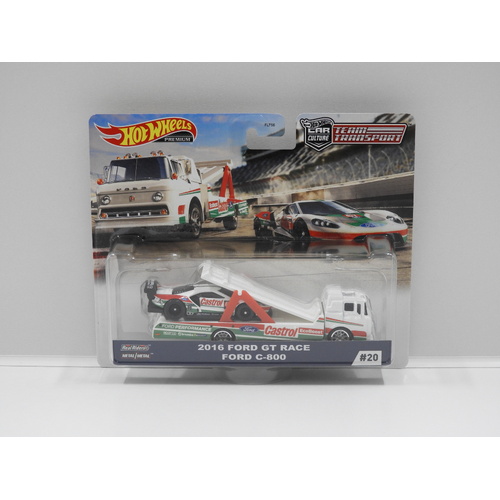 1:64 2016 Ford GT Race & Ford C-800 - Hot Wheels Car Culture "Team Transport"