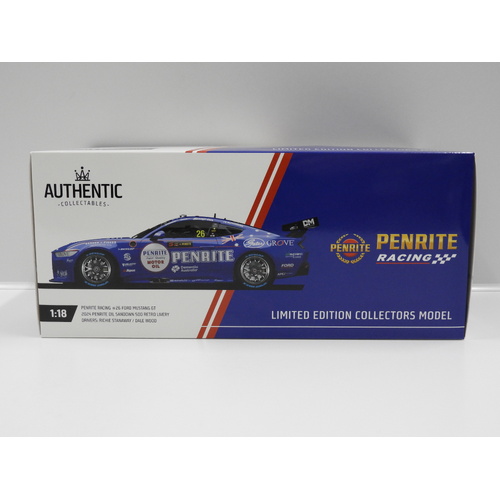 1:18 Ford Mustang GT - Penrite Racing 2024 Penrite Oil Sandown 500 Retro Livery (Ritchie Stanaway/Dale Wood) #26