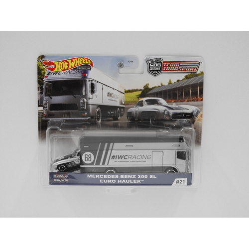 1:64 Mercedes-Benz 300SL & Euro Hauler - Hot Wheels Car Culture "Team Transport"