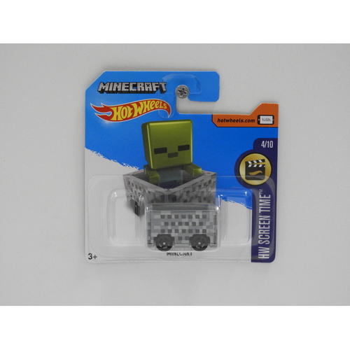 1:64 Minecart "Minecraft" - 2017 Hot Wheels Short Card