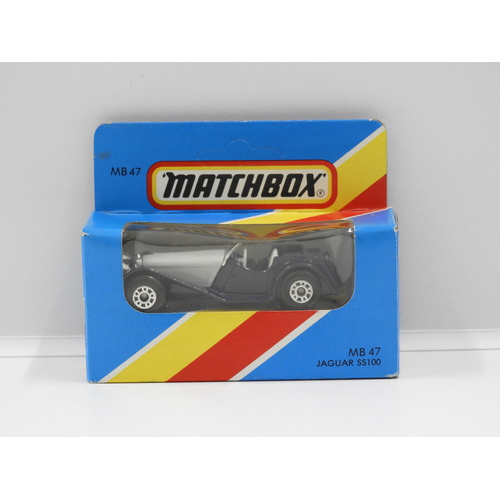 1:64 Matchbox MB47 Jaguar SS100 (Grey/Blue)