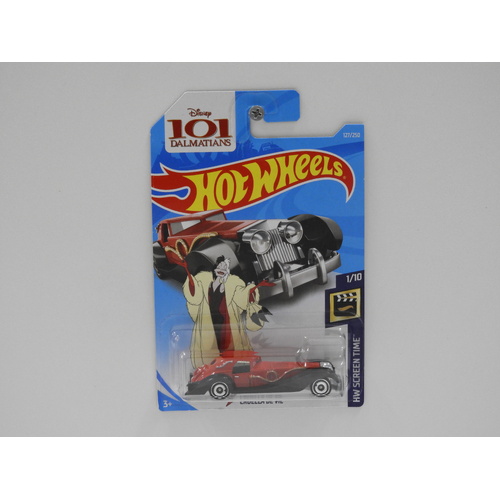 1:64 Cruella De Vil "101 Dalmatians" - 2019 Hot Wheels Long Card