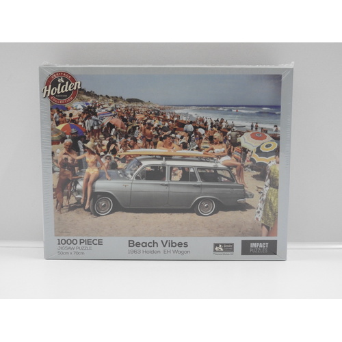 Impact Merch. 1000 Piece Jigsaw Puzzle - 1963 Holden EH Wagon "Beach Vibes"
