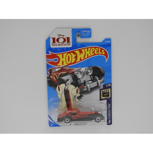 1:64 Cruella De Vil "101 Dalmatians" - 2019 Hot Wheels Long Card
