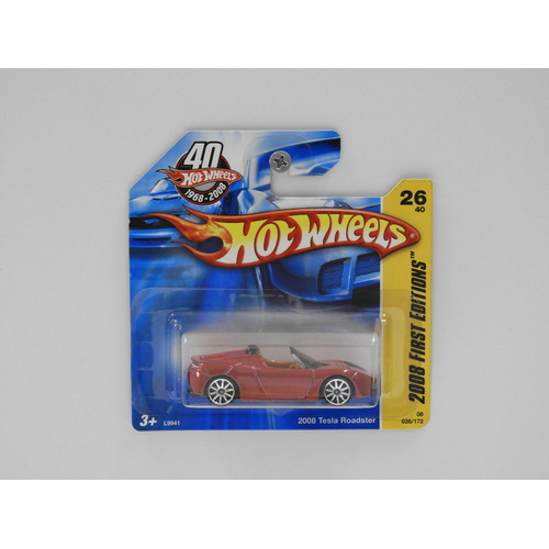 1:64 2008 Tesla Roadster - 2008 Hot Wheels Short Card