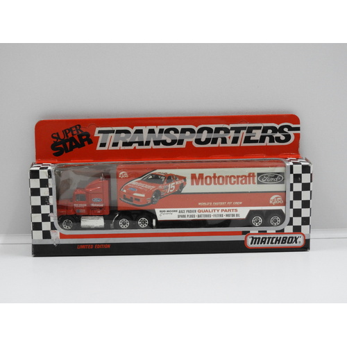 1:97 Ford Aeromax 1992 Matchbox Super Star Transporters - Motorcraft (Geoff Bodine) #15