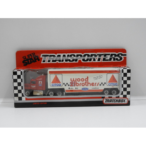1:97 Ford Aeromax 1993 Matchbox Super Star Transporters - Citgo Wood Brothers (Morgan Shepherd) #21