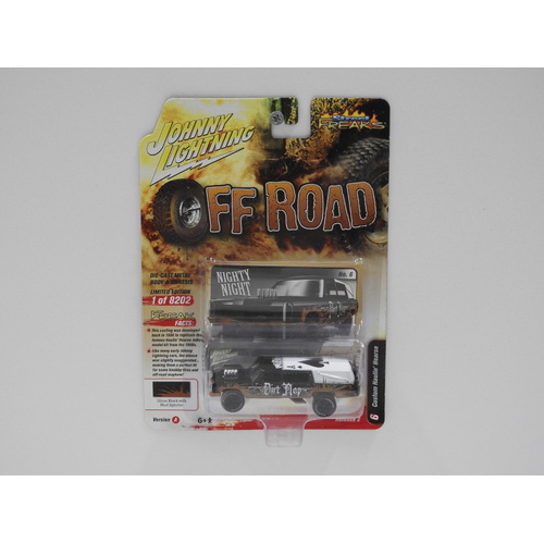 1:64 Custom Haulin' Hearse (Gloss Black/Mud Splatter) - Johnny Lightning Street Freaks "Off Road"