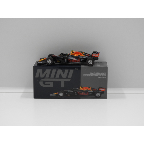 1:64 Red Bull RB16B - 2021 Azerbaijan Grand Prix Winner (Sergio Perez) #11 (Opened, Unsealed)