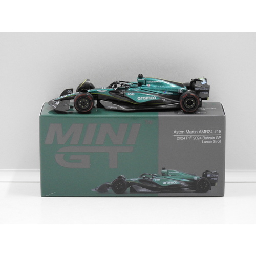 1:64 Aston Martin AMR24 - 2024 F1 Bahrain GP (Lance Stroll) #18 (Opened, Unsealed)