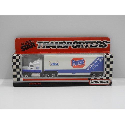 1:97 Ford Aeromax 1993 Matchbox Super Star Transporters - Purex Racing Team (Lake Speed) #83