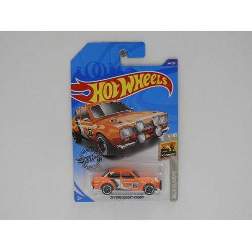 1:64 1970 Ford Escort RS1600 - 2020 Hot Wheels Long Card "Baja Blazers" #7