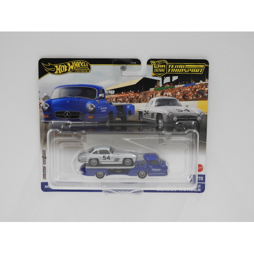 1:64 Mercedes-Benz 300 SL & 1955 Mercedes-Benz Blaues Wunder - Hot Wheels Car Culture "Team Transport"
