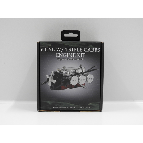 1:24 6 Cyl with Triple Carbs Engine Kit - Compatible with 1:24 A9X/LX SS Torana Plastic Kits