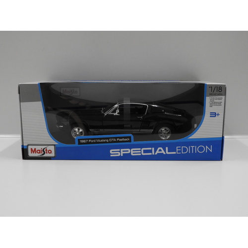 1:18 1967 Ford Mustang GTA Fastback (Black)
