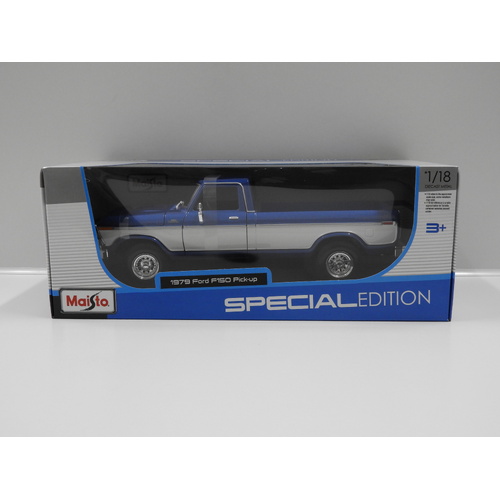 1:18 1979 Ford F150 Pickup (Blue/White)