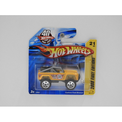 1:64 Custom Ford Bronco - 2008 Hot Wheels Short Card