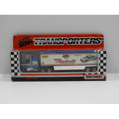 1:100 Kenworth Aerodyne Matchbox 1992 Super Star Transporters - Raybestos (Bob Stricklin) #12