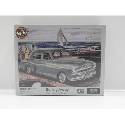 Impact Merch. 1000 Piece Jigsaw Puzzle - 1953 Holden FJ Sedan "Sailing Away"